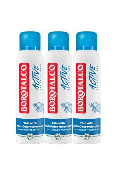 Borotalco : 3 x Antiperspirant Spray Active Sea Salts Fresh, 150 ml