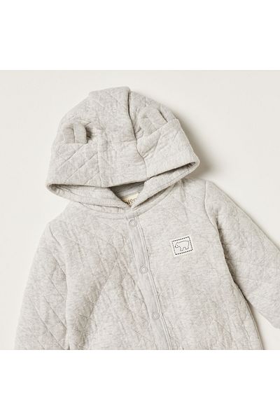 Juniors Quilted Sleepsuit with Hood and Long Sleeves
