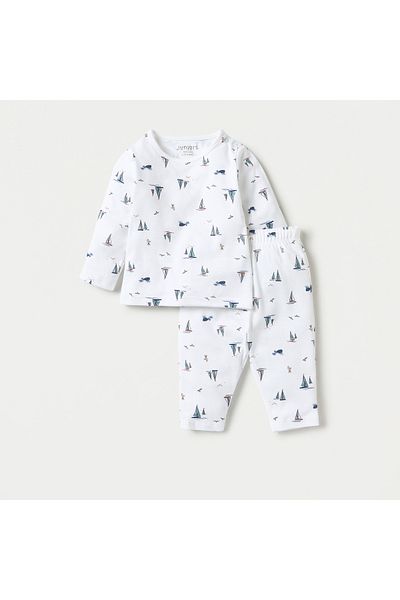 Juniors Boat Print T-shirt and Pyjama Set