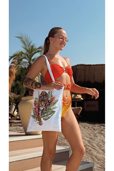 Marielouhome منشفة شاطئ منقوشة بنقشة الفهد (مع حقيبة خاصة) 70x150 سم