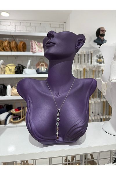 My Violet Accesssories Silver Color Y Necklace