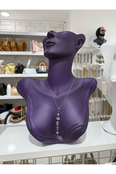 My Violet Accesssories Silver Color Y Necklace