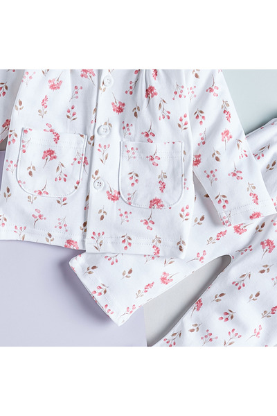 Juniors All-Over Floral Print Shirt and Pyjama Set