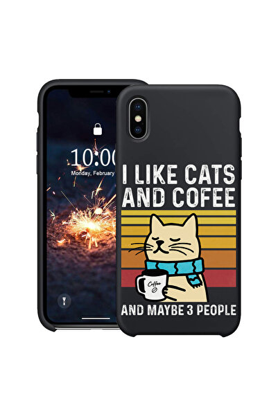 bestcase Λεπτή θήκη σιλικόνης ® για Apple iPhone XS / iPhone X, γάτες και καφ...