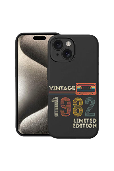 bestcase ® Husă premium din silicon pentru Apple iPhone 15 Plus, 1982 - Bandă...
