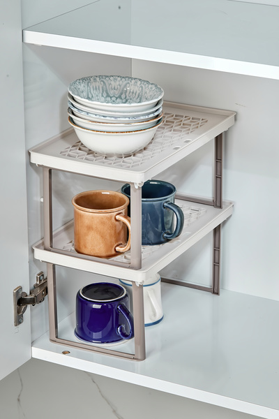 Espas Home Organizator de rafturi în dulap 2 bucăți - crem