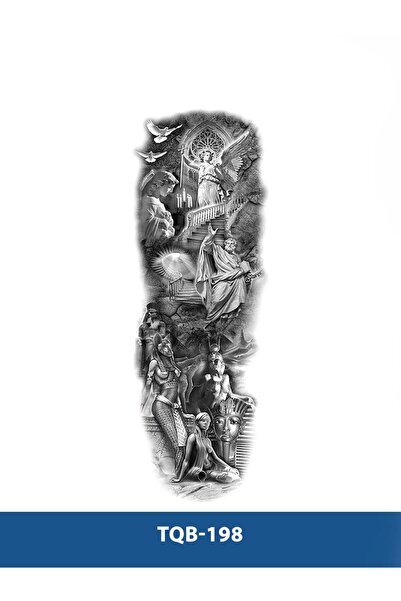 Attach TQB-198 ZEUS VE MISIR FİRAVUNU DESEN GEÇİCİ KOL DÖVMESİ-TATTO