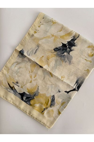 İpekhan Peony Pattern Thin Cotton Shawl