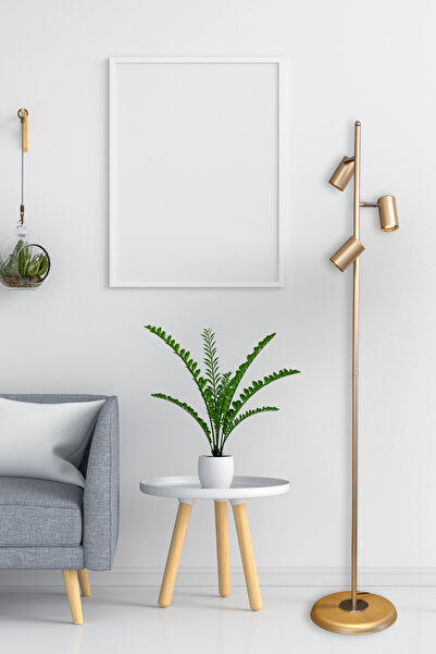 Luzarana Bella Sarı Lambader Hareketli Başlık – Modern Dekoratif Metal Tasarım Şık Ledli Yerden Aydınlatma