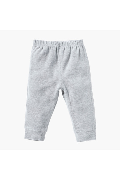 Juniors Bear Applique Long Sleeves Velour Sweatshirt and Pyjama Set