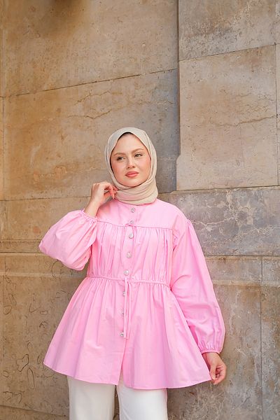 LOCCO Women's Stoned Tunic Pink