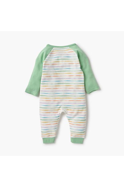 Juniors Animal Applique Sleepsuit with Long Sleeves and Button Closure