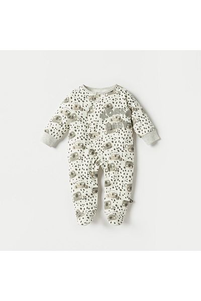 Juniors All-Over Print Sleepsuit with Typography Detail