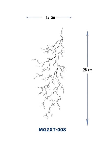 Attach MGZXT-008 ŞİMŞEK DESEN GEÇİCİ YARIM KOL KAPLAMA DÖVMESİ-TATTO