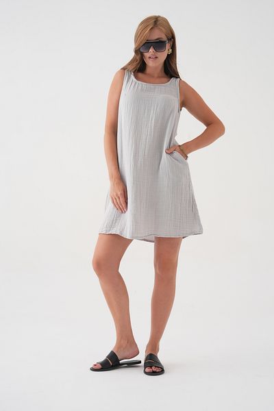 QAWWA Women's Muslin Tunic & Beach Tunic & Strap Pocket Dress