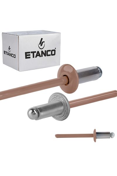 Etanco Nity otwarte aluminiowe 4,8x10mm RAL 8004