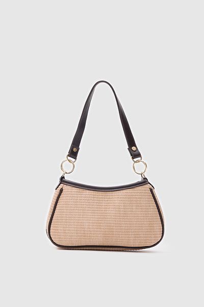 Shule Bags Farme Straw Baguette Bag Bitter Brown