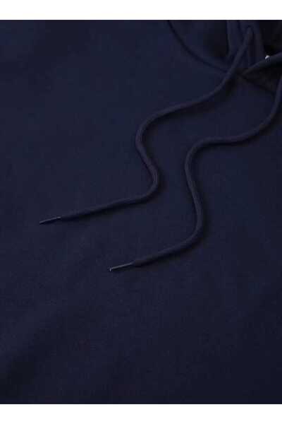 caddekombin Φούτερ με κουκούλα με στάμπα αεροπλάνου, βαμβακερό μπλε ναυτικό με τσέπη