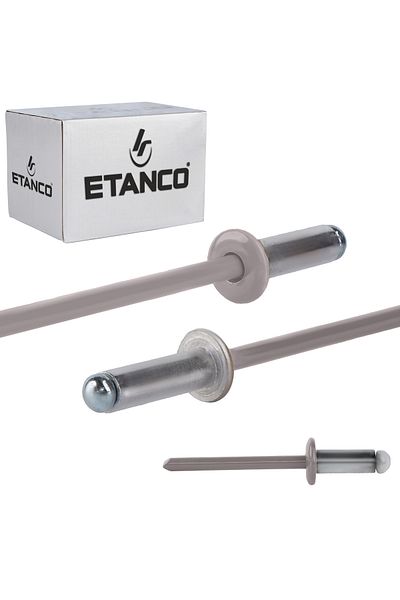 Etanco Nity otwarte aluminiowe 4,8x12mm RAL 9007