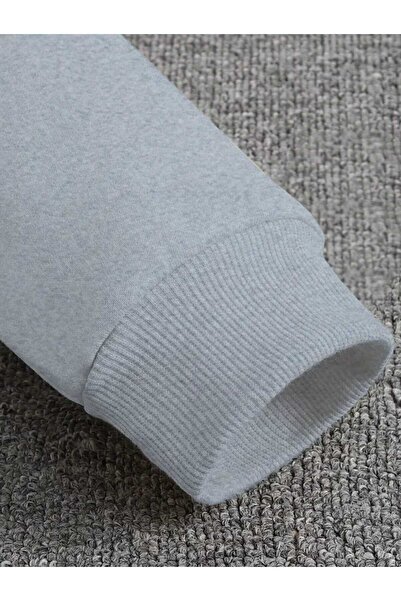 caddekombin Γκρι φούτερ με κουκούλα με λοξή στάμπα του Λος Άντζελες, με μάλλινη επένδυση εσωτερικά