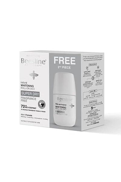 Beesline Roll-On Deodorant Underarm Whitening No Fragrance 50ml 1+1