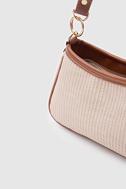 Shule Bags Farme Wicker Baguette Bag Hnědá