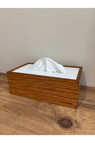 Mimoza Dignity Ahşap Tezgah Üstü Peçetelik, Masaüstü Peçetelik Yatay Ev Tipi Peçetelik