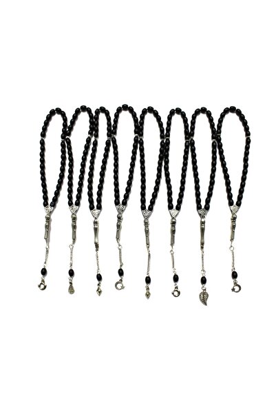 Lio20 مجموعة مسبحة زجاجية مكونة من 8 قطع من حجر أونيكس - إكسسوار هدية وبوجيتي...