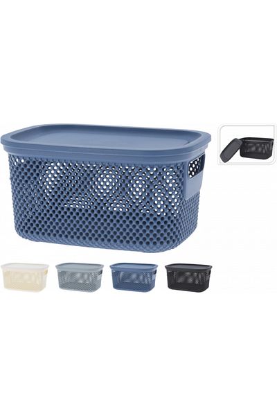 Koopman Coș de depozitare cu capac, design perforat, 12 l