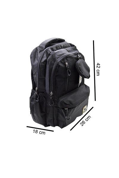 Sentor 4 Compartment School Backpack Black (320271)