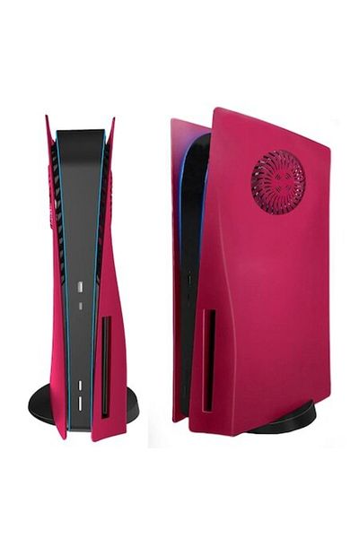 SeekSpire Side Panels with Vents Compatible with PlayStation 5 Disc Edition, Cosmic Red