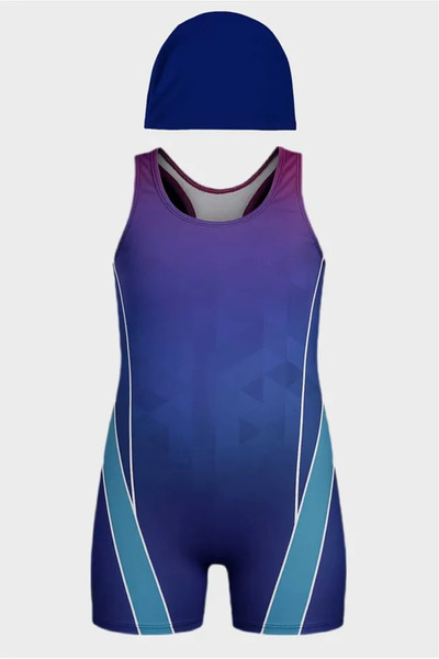 gnygiyim Girls' Swimsuit with Swimming Shorts - Boned