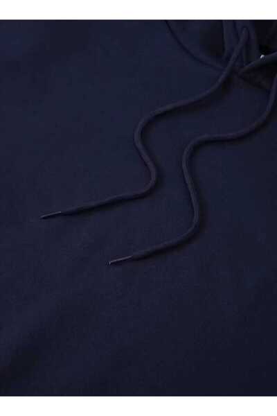 caddekombin Φούτερ με κουκούλα Ghostemane με στάμπα, βαμβακερό μπλε ναυτικό με τσέπες