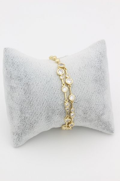 XUPING JEWELRY Style Pearl/Xuping Jewelry Double Round Zircon Stone Bracelet