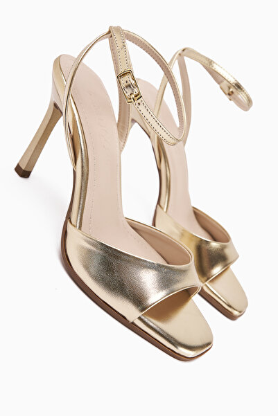 Limoya Nova Gold Ankle Buckle Thin Heeled Women's Shoes