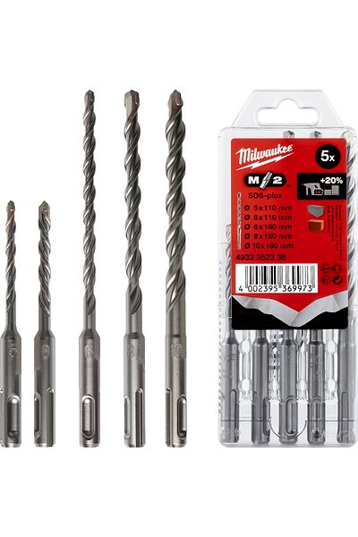 Milwaukee Wiertła M2 SDS Plus- kaseta 5szt.