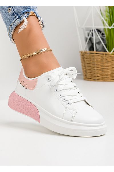 starlike Pantofi casual dama alb cu roz A159