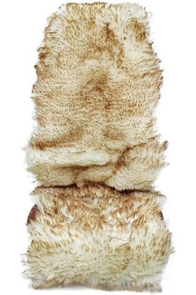 Generic Combo Offer – 2pcs Beige Fuzzy Faux Wool Car Seat Covers, Soft Plush Cushion, Universal Fit