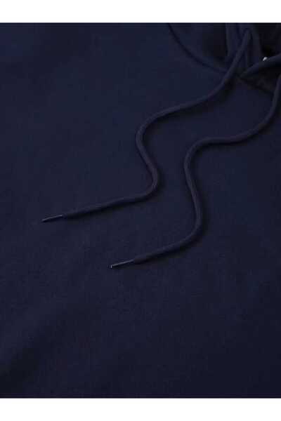 caddekombin XXX Tentacion Φούτερ με κουκούλα με στάμπα, με τσέπες και επένδυση από μαλλί, σε μπλε ναυτικό χρώμα