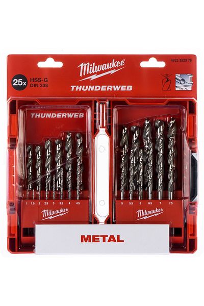 Milwaukee Wiertła do metalu HSS-G Thunderweb Kaseta 25 szt.