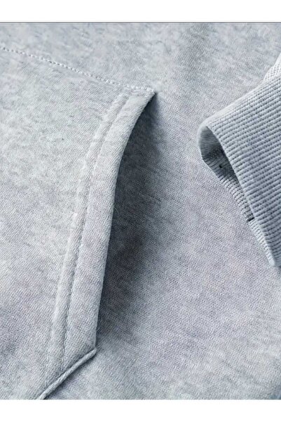 caddekombin Φούτερ με κουκούλα με στάμπα αεροπλάνου, βαμβακερό γκρι με τσέπη