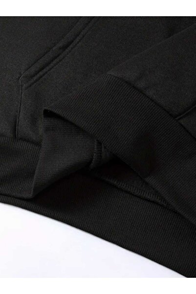 caddekombin Μπλουζάκι Replay με κουκούλα και τσέπη από βαμβακερό μαύρο φούτερ