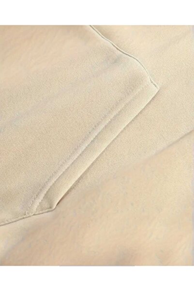 caddekombin Μπλουζάκι με κουκούλα Cherry Lips με στάμπα, με τσέπες και εσωτερικό μάλλινο μπεζ φούτερ