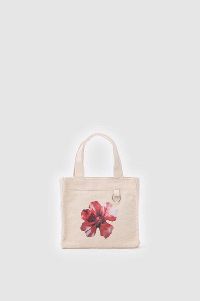 Shule Bags Salva Mini Patterned Canvas Crossbody Bag Cream