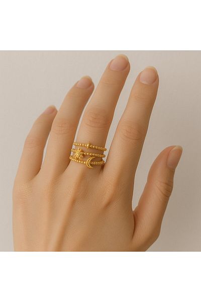BY YASİN TOPÇU Celestial Dance Steel Ring