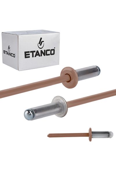 Etanco Nity otwarte aluminiowe 4,8x12mm RAL 8004