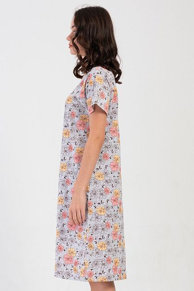 VİENETTA Women's Short Sleeve Zippered Home Dress, 408189