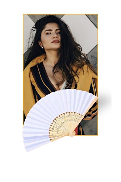 Genel Markalar Yelpaze Dünyası Bambu & Beyaz Kâğıt Yelpaze-1 adet