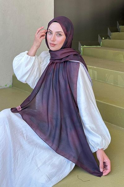 lamelif Batik Pattern Soft Shawl Bitter Brown