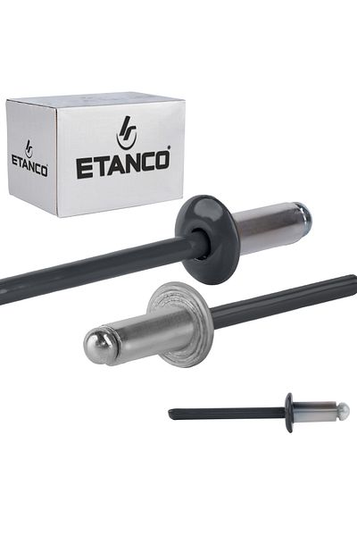 Etanco Nity otwarte aluminiowe 4,8x10mm RAL 7016